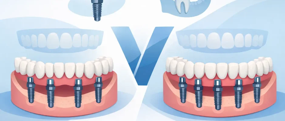 All-on-4 vs All-on-6 Implants